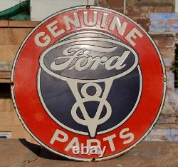 1930's Old Antique Vintage Rare Genuine Ford Parts Porcelain Enamel Sign Board