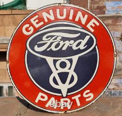 1930's Old Antique Vintage Rare Genuine Ford Parts Porcelain Enamel Sign Board