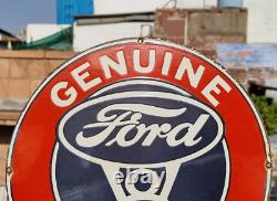 1930's Old Antique Vintage Rare Genuine Ford Parts Porcelain Enamel Sign Board