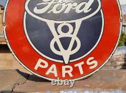 1930's Old Antique Vintage Rare Genuine Ford Parts Porcelain Enamel Sign Board