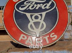 1930's Old Antique Vintage Rare Genuine Ford Parts Porcelain Enamel Sign Board