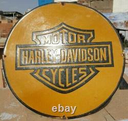 1930's Old Antique Vintage Rare Harley Davidson Porcelain Enamel Sign Board