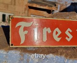 1930's Old Antique Vintage Very Rare Firestone Adv. Porcelain Enamel Sign Board