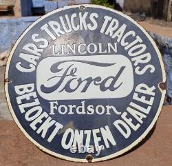 1930's Old Antique Vintage Very Rare Ford Cars Adv. Porcelain Enamel Sign Board