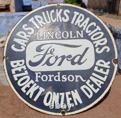 1930's Old Antique Vintage Very Rare Ford Cars Adv. Porcelain Enamel Sign Board
