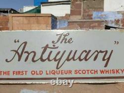 1930's Old Vintage Antique Rare Antiquary Whisky Adv Porcelain Enamel Sign Board