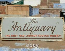 1930's Old Vintage Antique Rare Antiquary Whisky Adv Porcelain Enamel Sign Board
