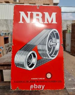 1930's Old Vintage Antique Rare NRM Tyres Rubber Adv Porcelain Enamel Sign Board