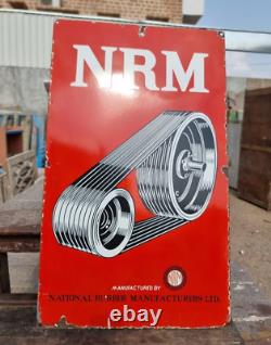 1930's Old Vintage Antique Rare NRM Tyres Rubber Adv Porcelain Enamel Sign Board