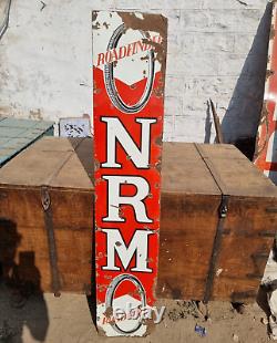 1930's Old Vintage Antique Rare Roadfinder NRM Tyres Porcelain Enamel Sign Board