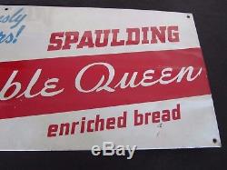 1930's Spaulding Table Queen Bread LITHO TIN SIGN Rare Antique Advertising Old