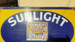 1930s Old Antique Vintage Rare Sunlight Soap Porcelain Enamel Sign Board England