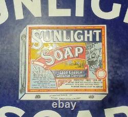 1930s Old Antique Vintage Rare Sunlight Soap Porcelain Enamel Sign Board England