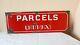 1930s Parcels Old Antique Vintage Advt Tin Enamel Porcelain Sign Board G93