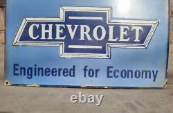 1940's Old Antique Vintage Rare Chevrolet Embossed Enamel Sign Board Collectible