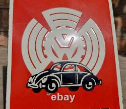 1940's Old Antique Vintage Rare Haupt Werkstatt Car Porcelain Enamel Sign Board