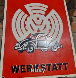 1940's Old Antique Vintage Rare Haupt Werkstatt Car Porcelain Enamel Sign Board