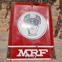 1940's Old Antique Vintage Rare MRF Tyres Enamel Embossed Sign Board Collectible