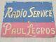 1940s Trade Sign Early Radio Service Tin Advertising Antique Old Vtg Tube