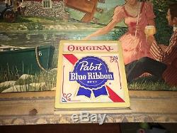1950s Antique Pabst Blue Ribbon Old Mill Shadowbox Motion Beer Sign Light PBR