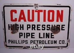1960s Old Vintage Phillips 66 Gas Oil Porcelain ADVERTISING SIGN Oklahoma Texas
