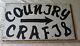 1960s Primitive Country Crafts Hand Painted Masonite Sign Old Wood Frame Antique