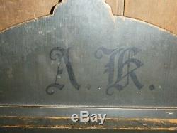19th C EARLY OLD ORIGINAL PEWTER GRAY PAINT LARGE WOOD PRIMITIVE PIE BOARD