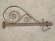 19th C Early Old Original Wrought Iron Trade Sign Holder Bracket Antique Gas Oil