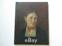 19th Century Old Masterful Portrait Painting Signed Antique Pretty Woman Model