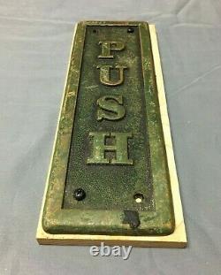 1 Antique Vintage Industrial Store Brass 3x9 Door PUSH Plate Old 538-22B