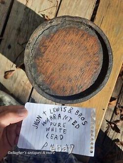 200yr Old antique Intact Paint barrel JOHN T LEWIS BROS National lead Dutch boy