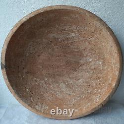 21 Giant Unique Wooden Primitive Dough Bowl plate tray, turned, signed, old