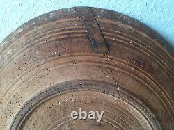 21 Giant Unique Wooden Primitive Dough Bowl plate tray, turned, signed, old