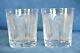 2 Lalique France Crystal Antique Femmes 4 Tumbler Double Old Fashioned Glass