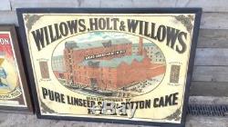 31005 Old Antique Card Advert Enamel Sign Horse cattle Food Farm Sheep Pig Hull