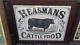 31007 Old Antique Card Advert Enamel Sign Farm Animal Stock Feed Food Heasman