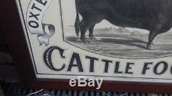 31007 Old Antique Card Advert Enamel Sign Farm Animal Stock Feed Food Heasman