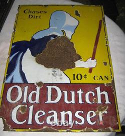 32 Antique Old Dutch Cleanser Porcelain Sign Home Lady Bath Advertising Tin Can