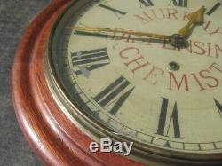 37980 Old Antique Vintage Tin sign N0t Enamel Chemist Shop Clock Advert