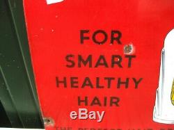 38304 Old Antique Vintage Enamel Sign Shop Advert Brylcreem Hairdresser Barber