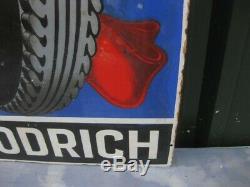 39807 Old Antique Vintage Enamel Sign Garage Advert Goodrich Tires Tyres Auto