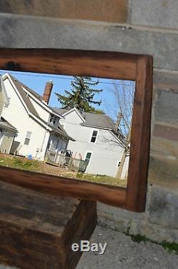 41 WORMY CHESTNUT LIVE EDGE MIRROR HANDCRAFTED with150 YEAR OLD WOOD HZ #16ET20