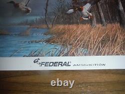 4 Self Framed Advertising Signs Federal Ammunition Nos Mint Original Shipping Bx