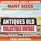 Antiques Old Collectible Vintage Advertising Banner Vinyl Sign Shop Coin Rarity
