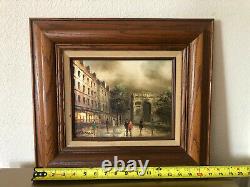 ANTIQUE, OLD French oil painting by T. Costello. Framed /signed