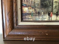 ANTIQUE, OLD French oil painting by T. Costello. Framed /signed