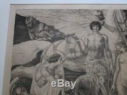 ANTIQUE OLD MASTER ETCHING ART DECO NUDE SURREAL Raymond-Jacques BRECHENMACHER