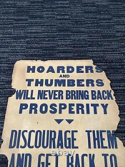 ANTIQUE ORIGINAL Hoarders Thumbers Sign Trolley Old Strike Wilkes Barre PA