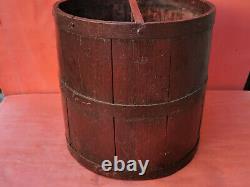 ANTIQUE PRIMITIVE OLD WOODEN ROYAL BOWL MEASURMENT GRAIN FLOUR KRINA signed 1896