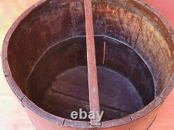 ANTIQUE PRIMITIVE OLD WOODEN ROYAL BOWL MEASURMENT GRAIN FLOUR KRINA signed 1896